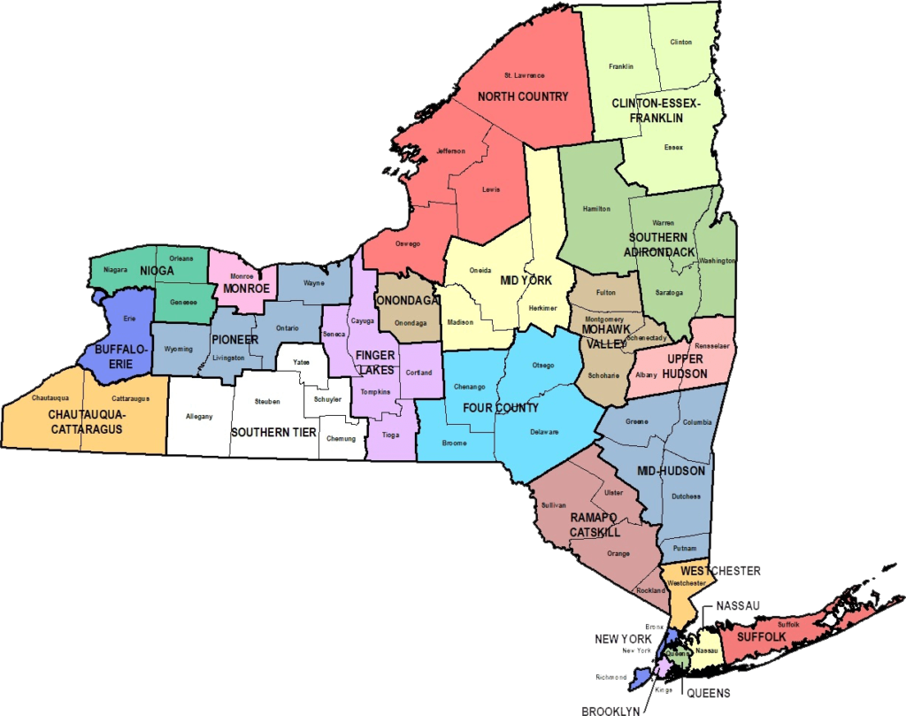 New York State by Public Library Map